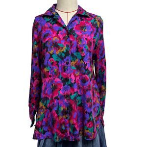 Vintage Motherhood Womens Abstract Printed Button Front Shirt